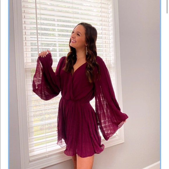 Night Out & About Romper in Wine - Picture 3 of 4